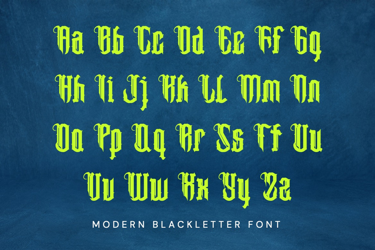 Roffes Brawry - Modern Blackletter, a Blackletter Font by Dhabee (Photo 3 of 15)