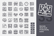 Remote Work & Productivity Icons, an Outline Icon by erifqizeicon (Thumbnail 1 of 3)