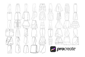 Skirts Clothing Set 1 Procreate