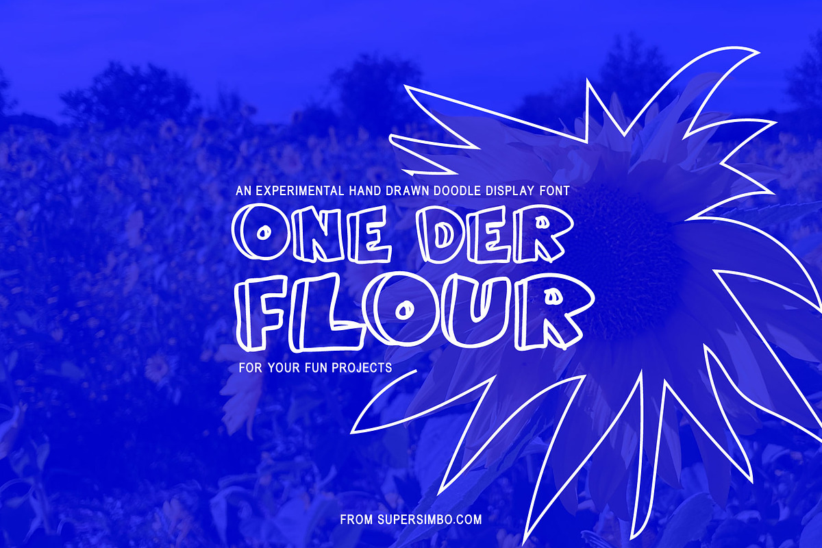 One Der Flour, a Handwritten Font by Supersimbo © (Photo 1 of 5)