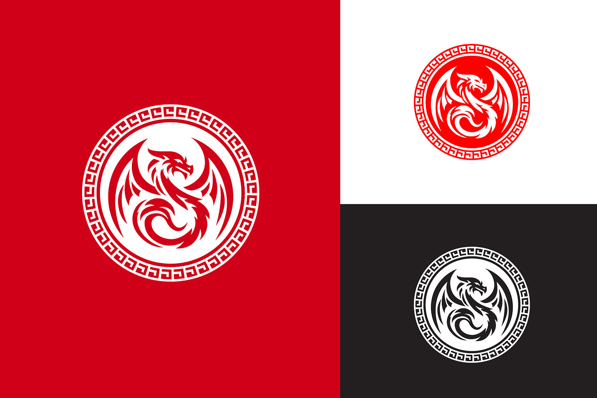 Dragon Myth With Medallion Logo, a Branding & Logo Template by funpixel