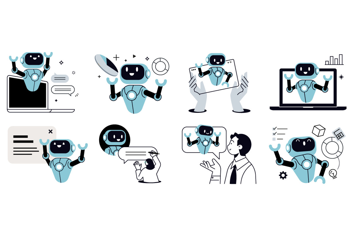 Chat with me vector illustrations, a Technology Illustration by PureSolution (Photo 2 of 6)