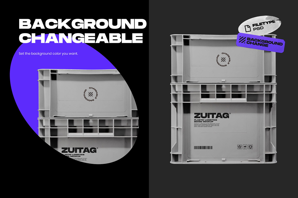 Plastic Logistics Boxes Mockup, a Product Mockup by ZUITag (Photo 4 of 7)