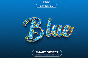 Blue 3d Editable Psd Text Effect Sty