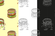 Big Burger Doodle set, a Food Illustration by WINS Doodle shop (Thumbnail 8 of 8)