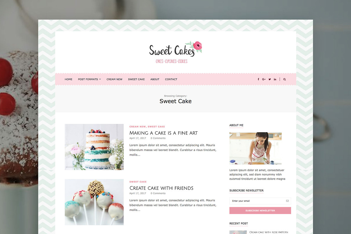 Sweet Cake - Food WordPress Theme, a WordPress Template by EasyBlog Themes (Photo 3 of 4)