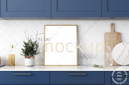 Kitchen Frame Mockup PSD JPG, a Poster Template by Mockup Shop