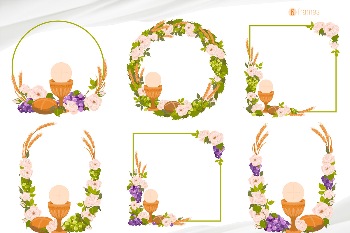 First Holy Communion. Vector set, a Seasonal Illustration by Tata Pilip (Photo 5 of 8)