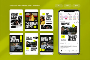 Streetwear Fashion - Instagram Post, a Brochure Template by Izdihaar_Studio