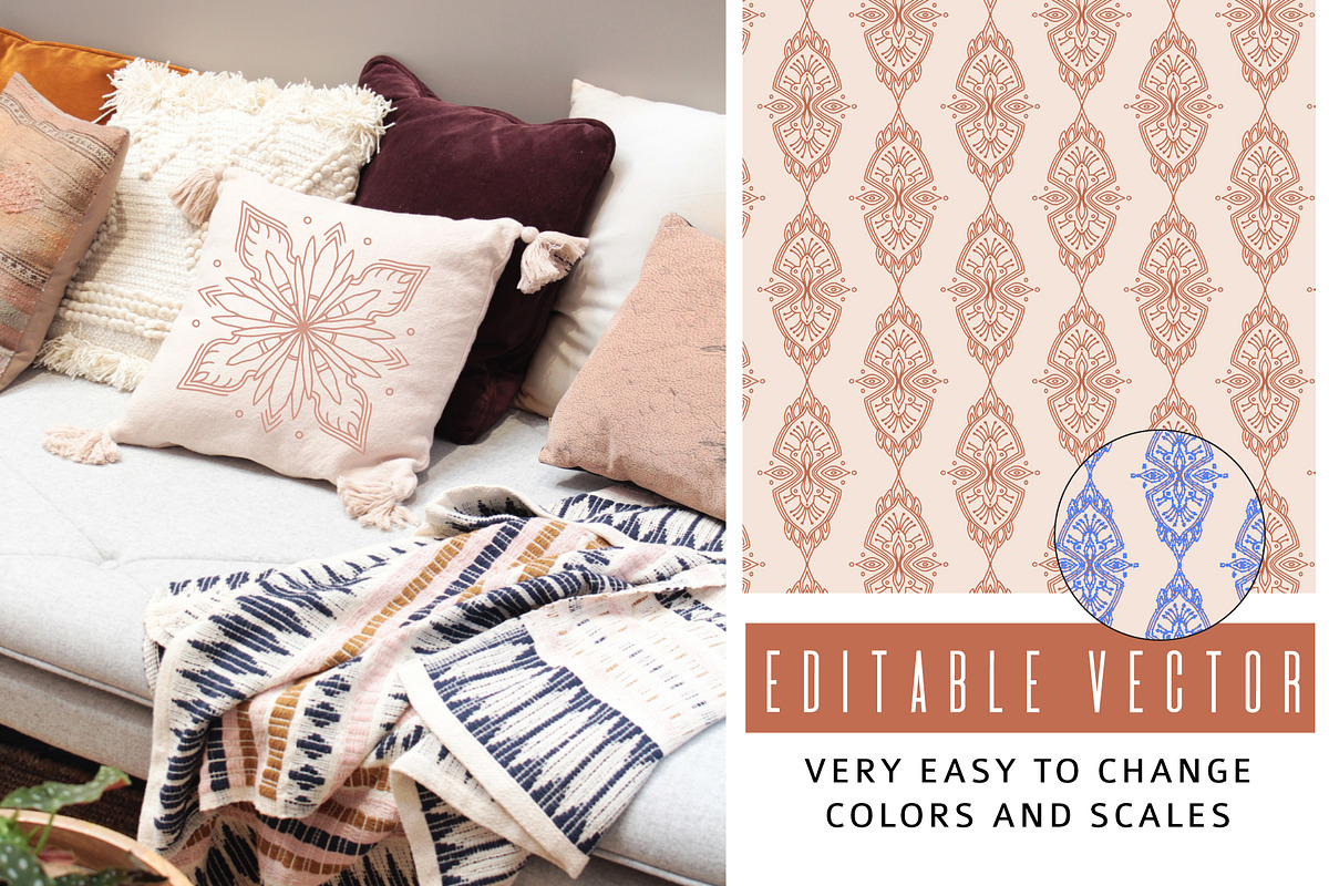 FOLK FLOWERS patterns, elements, an Outline Icon by Lena Nikolaeva (Photo 7 of 12)