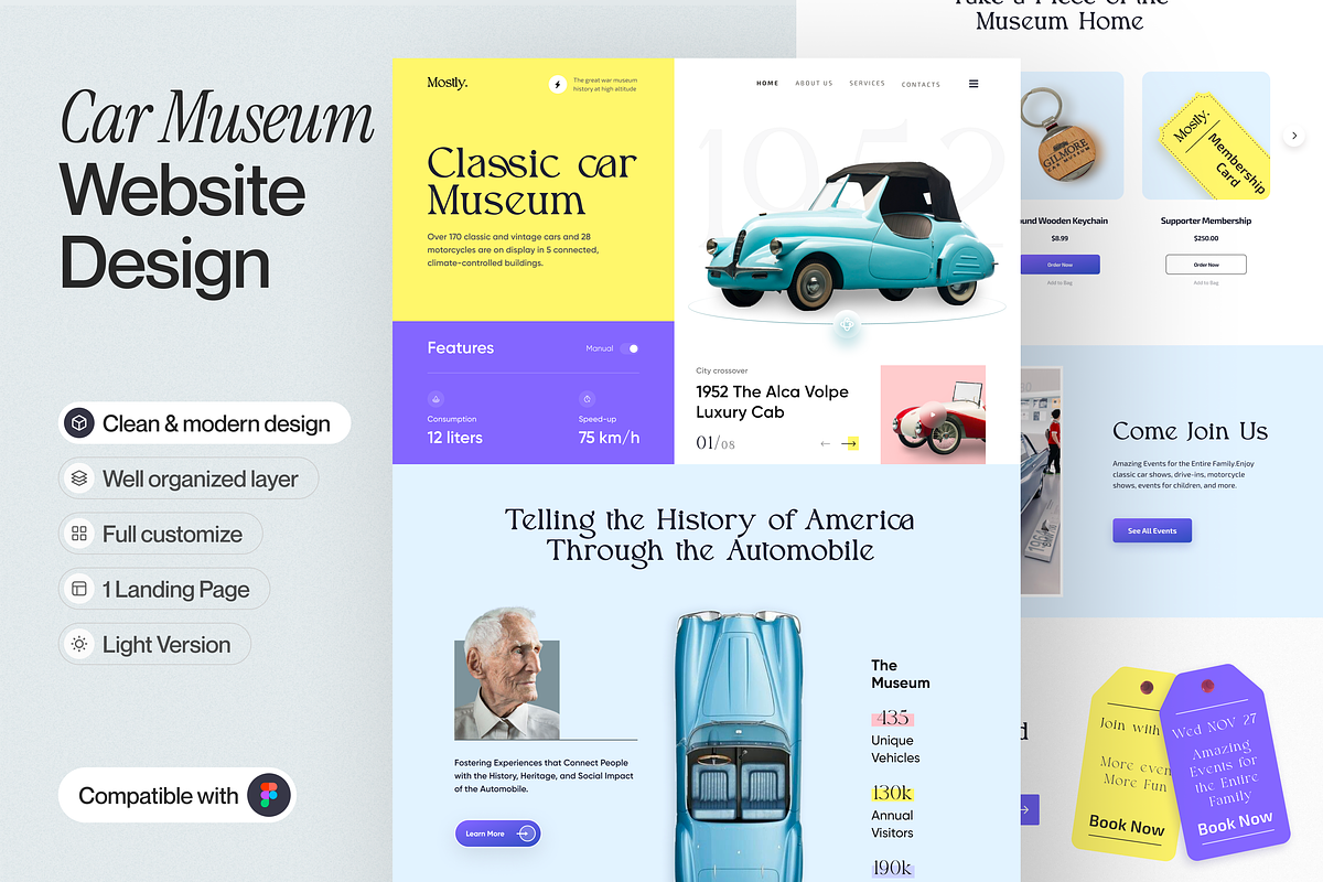 Car Museum Landing Page, a Websites & App Template by sajon.co