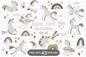 Scandinavian Unicorn Clipart