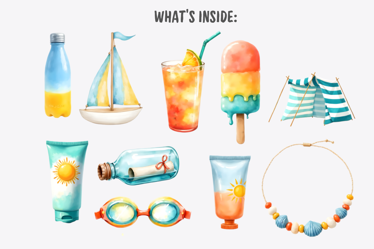 Summer Vacation Clipart, a Decorative Illustration by Anca Digital Vibe (Photo 2 of 9)