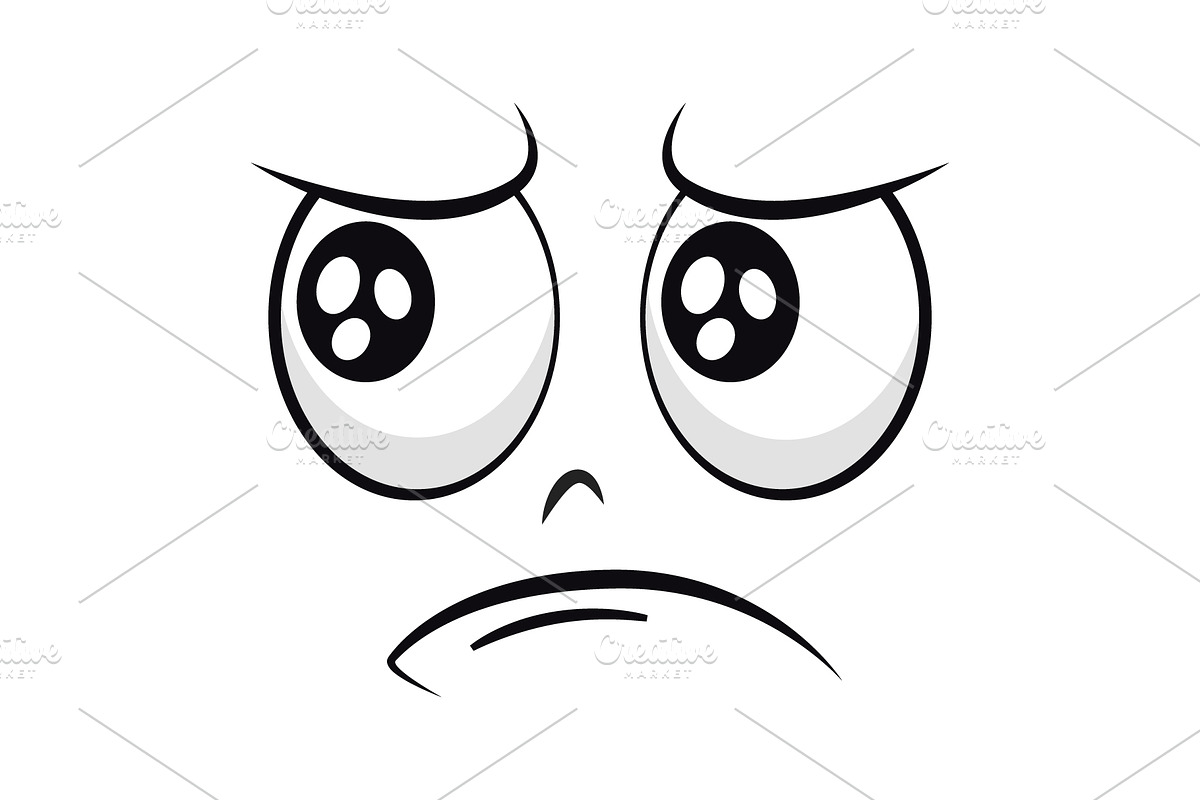Cartoon offended face vector, a Person Illustration by Yayasya