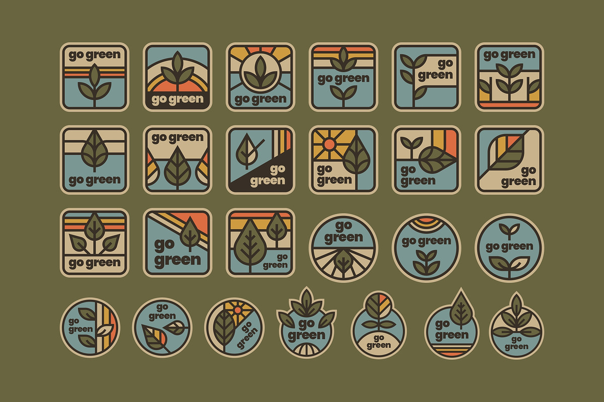 Simple Go Green Badges, an Illustration by Firowerk (Photo 6 of 6)