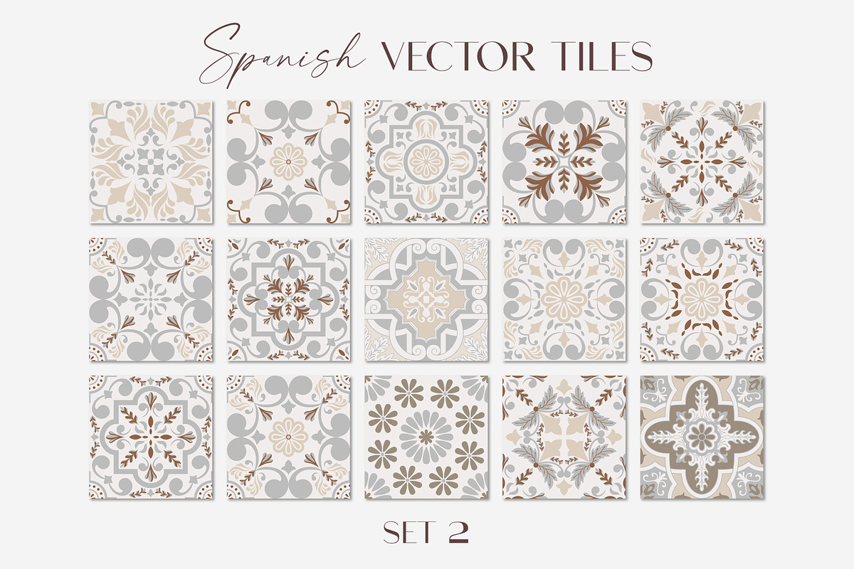 Spanish Charm - Vector Tiles Set 2, a Decorative Illustration by ilonitta (Photo 1 of 5)