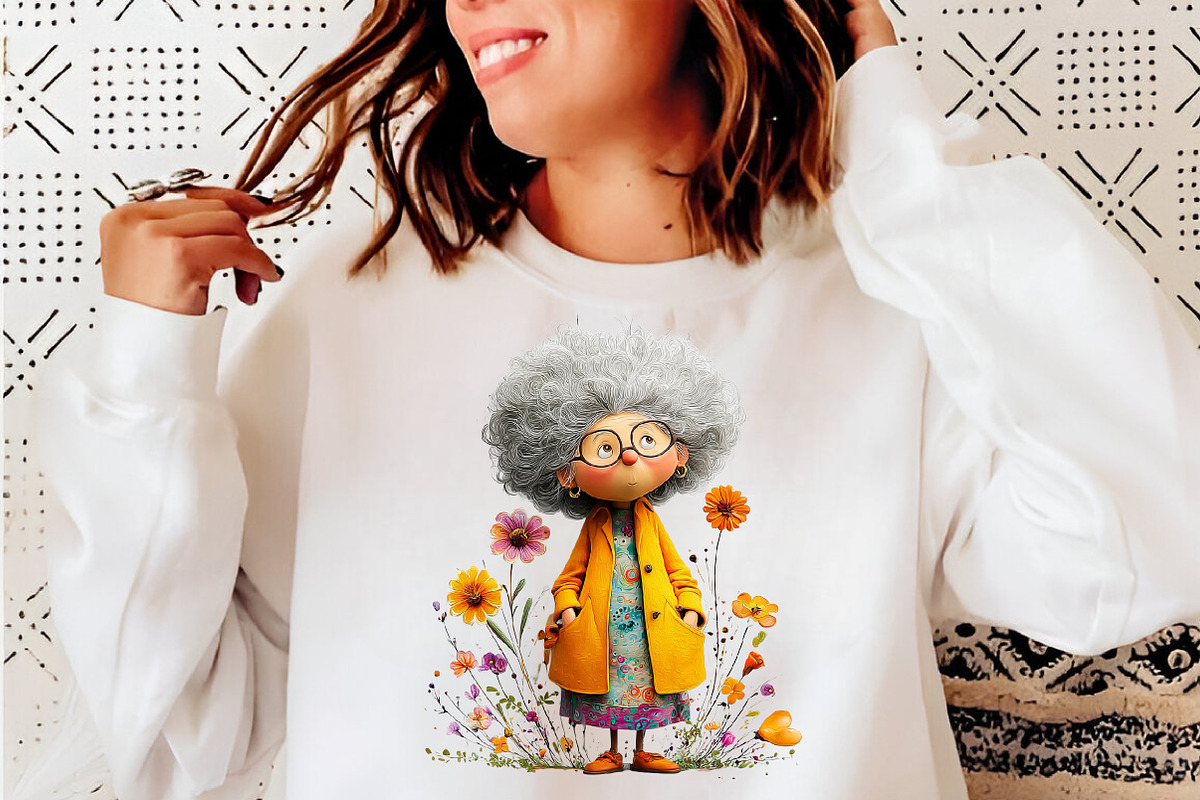 Whimsical spring garden grandma clip, an Illustration by SinaCreation (Photo 10 of 11)