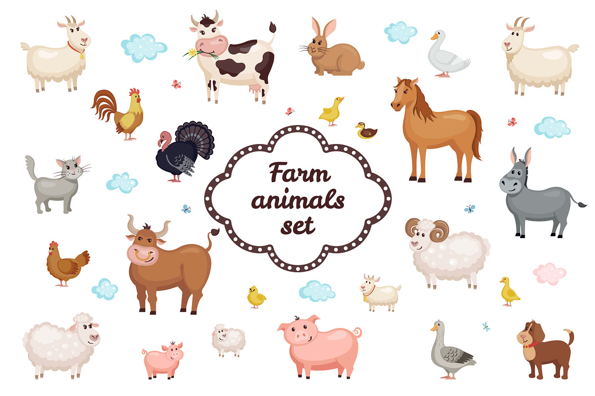 Farm Animals Set, an Animal Illustration by MalniArt (Photo 4 of 5)