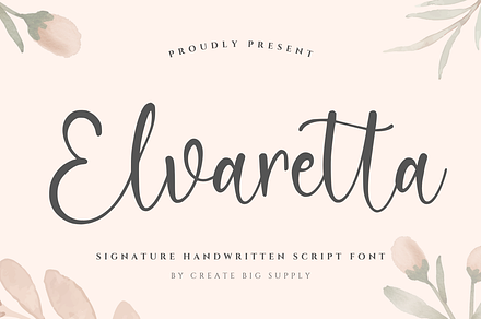 Elvaretta Script Handwriting