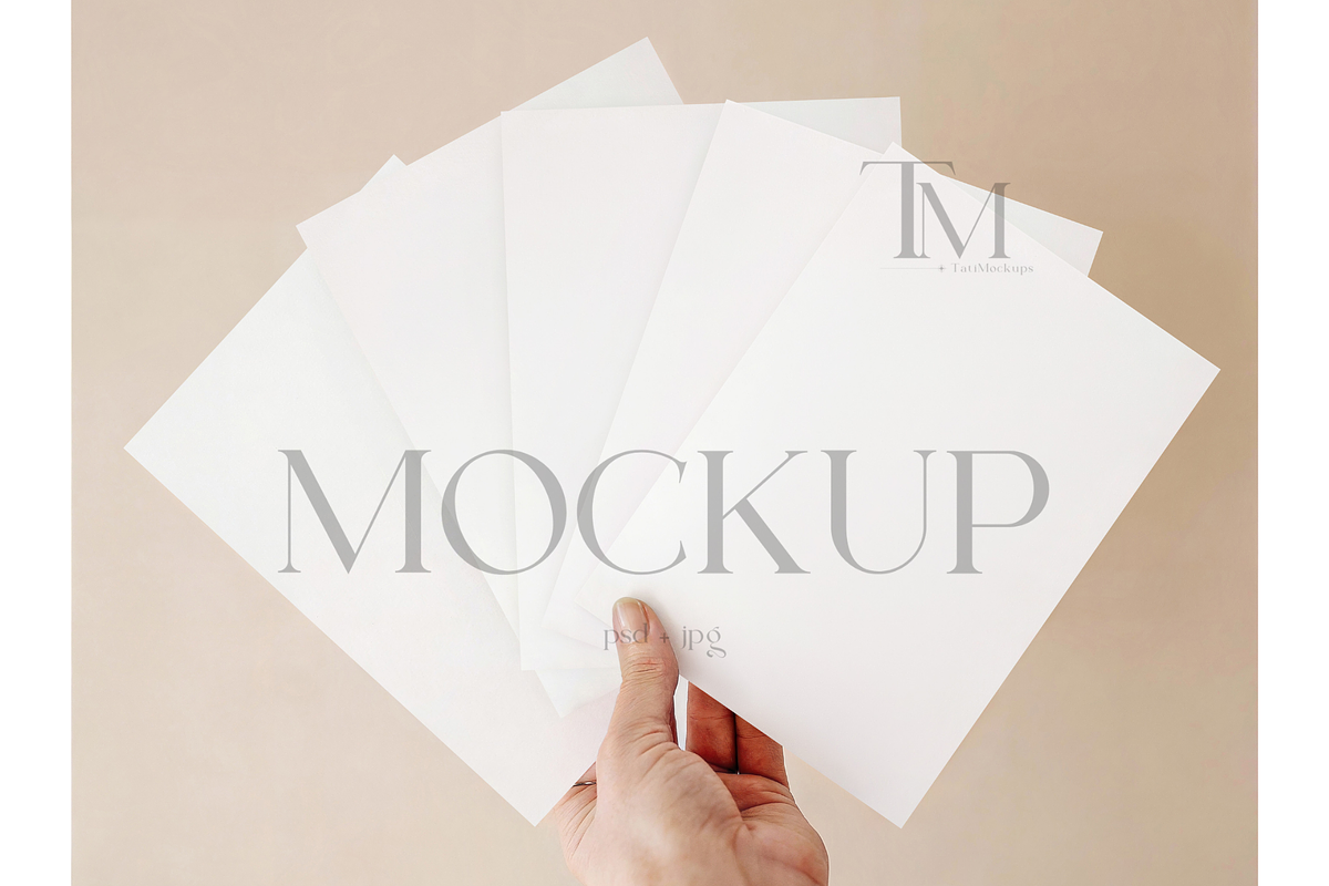 Blank Card in Hand Mockup, a Product Mockup by TatiMockup (Photo 1 of 4)