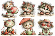 Whimsical Summer Beach cat Clipart, an Illustration by Designworld (Thumbnail 3 of 6)