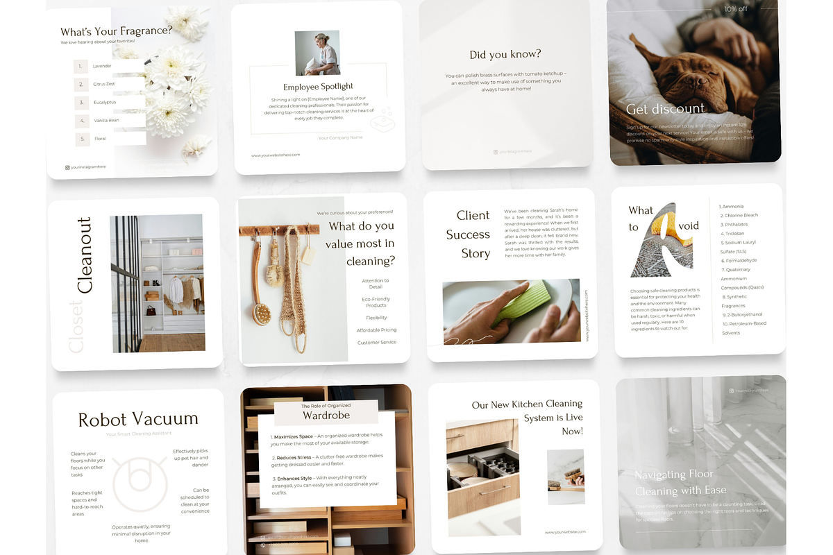100 Cleaning Business Post Templates, a Social Media Template by PatternLab. (Photo 9 of 10)