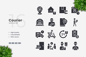 Courier Solid Icons, an Icon by Upnowgraphic