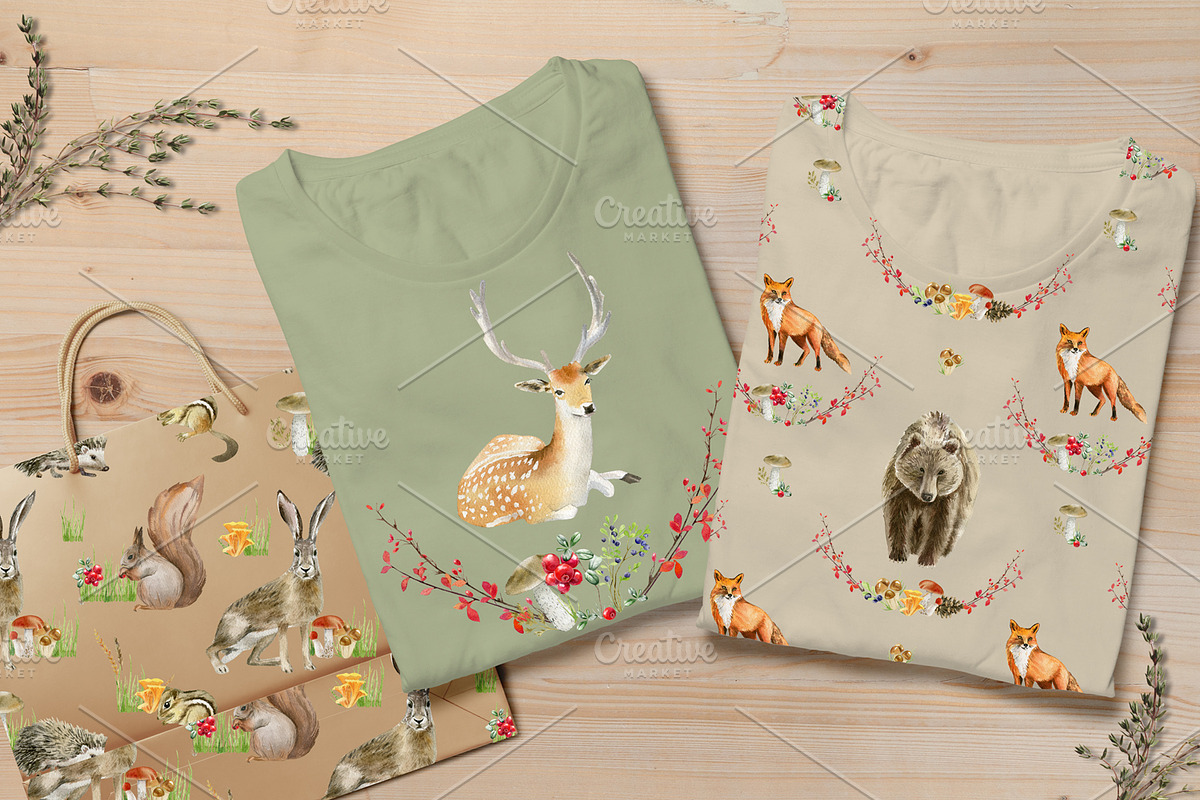 Forest watercolor designer toolkit, an Animal Illustration by Elegantia (Photo 2 of 28)