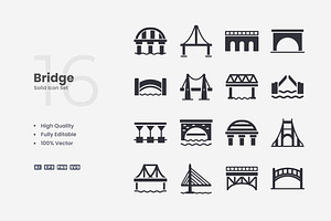 Bridge Solid Icons, an Icon by Upnowgraphic