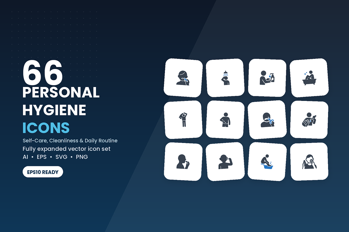 66 Personal Hygiene Icons, a Duotone Icon by Symbolic Language (Photo 1 of 4)