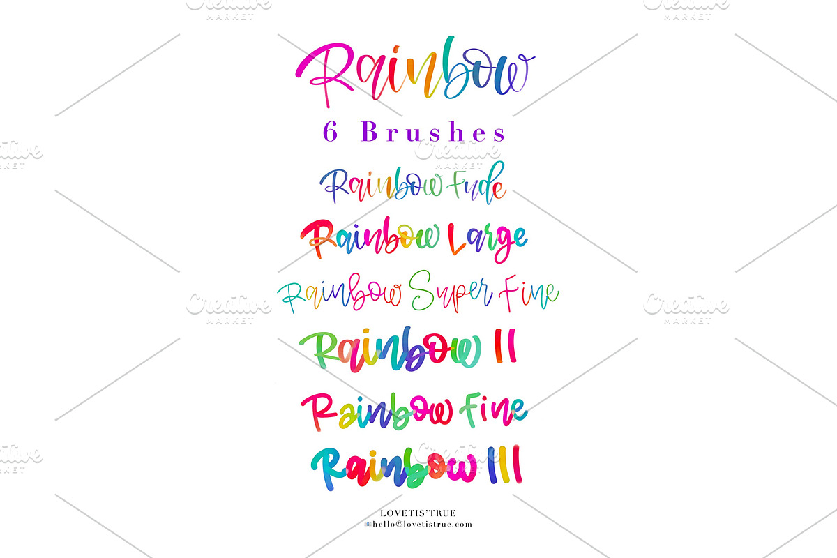 Rainbow Procreate Brushes Bundle, a Brush Add-On by lovetistrue (Photo 2 of 3)