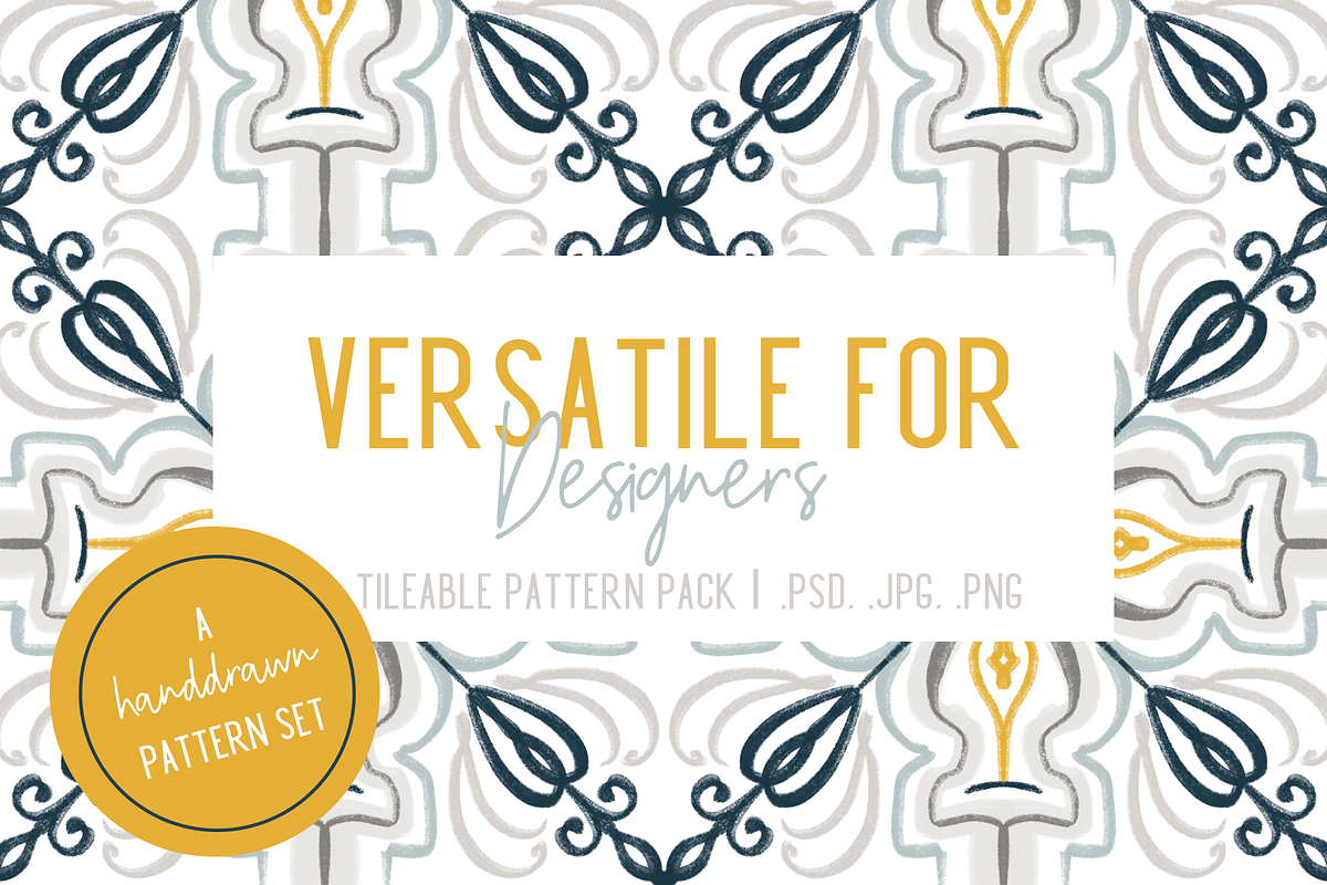Mustard & Navy Patterns, a Pattern Graphic by TheLegacyBrandingCo (Photo 5 of 10)