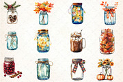 Fall Mason Jars Clipart Bundle, an Illustration by DreamCafeArt (Thumbnail 4 of 5)