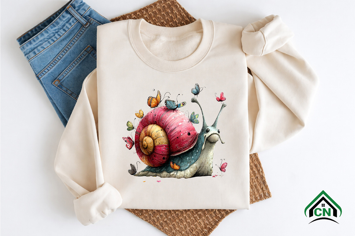Whimsical Summer Snail Clipart, an Illustration by Craft Nest (Photo 7 of 12)
