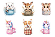 Peeking Cute Animals Pocket Clipart, an Illustration by DreamArtGraphic (Thumbnail 2 of 4)
