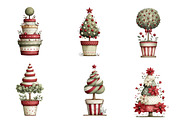 Whimsical Christmas Topiary Trees, an Illustration by CreationArt (Thumbnail 7 of 7)