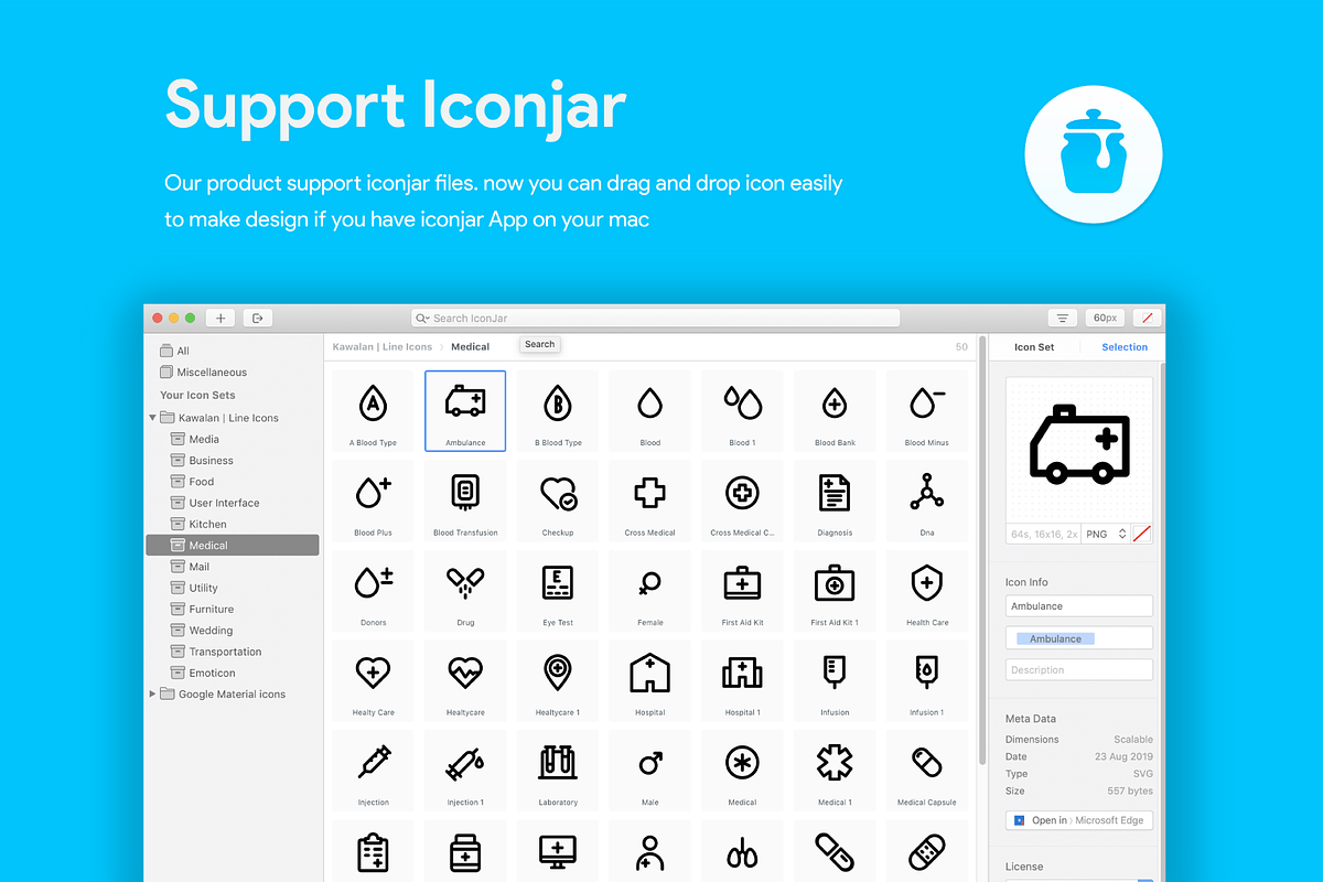 50 Medical Line Icon, an Outline Icon by Kawalan Studio (Photo 9 of 9)