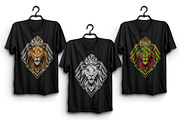 Lion Head with Geometric Badge, an Animal Illustration by weervector (Thumbnail 4 of 4)