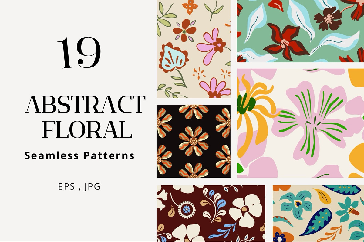 Abstract Floral Patterns, a Pattern Graphic by Trisuphat (Photo 1 of 8)