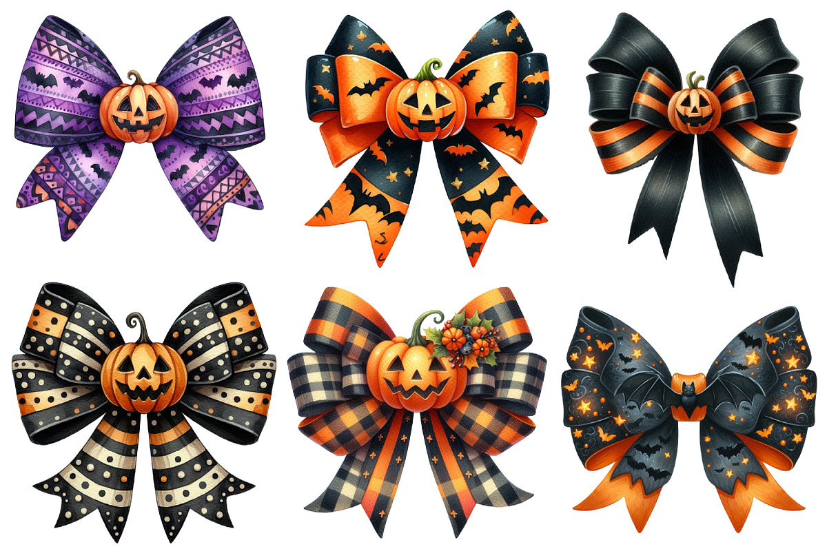 Halloween Bows Clipart, an Illustration by Designworld (Photo 2 of 6)
