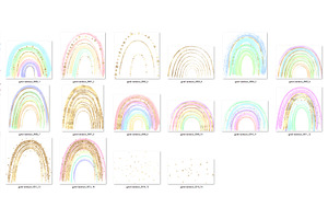 Gold Rainbows Clipart