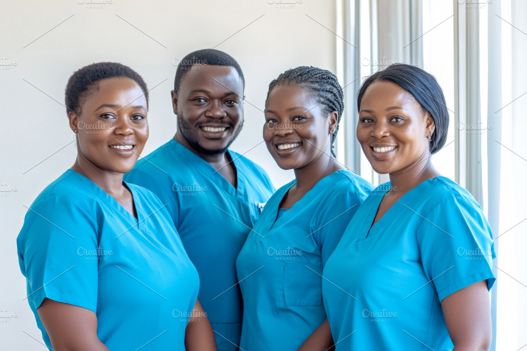 African male and female nurses in ho, a Photo by Dvoevnore photos