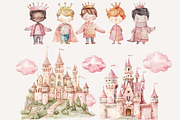 Pink Princess Clipart, Dragons, a Person Illustration by ClipArtCharm (Thumbnail 5 of 6)
