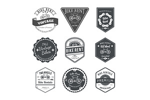 Bike Rent Labels and Badges