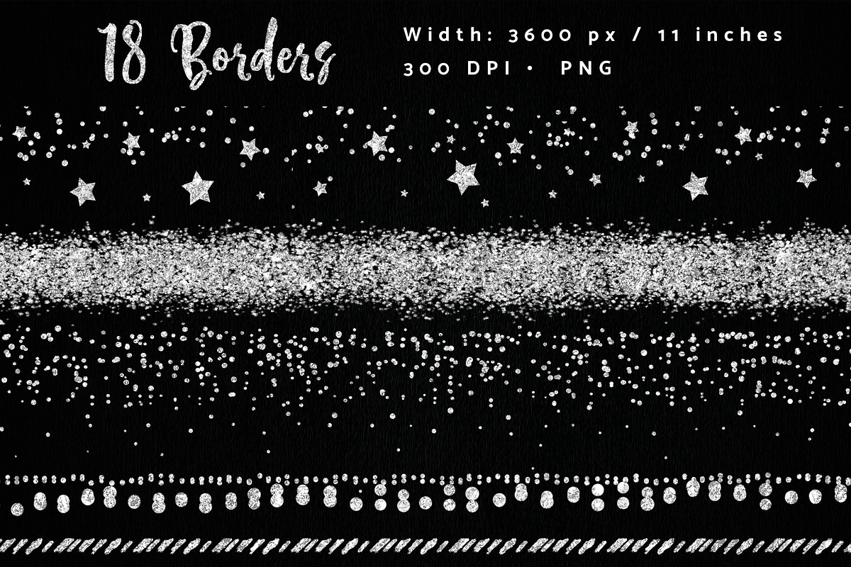Glitter Confetti Elements Silver, a Texture Graphic by Nifty Template Studio (Photo 2 of 10)