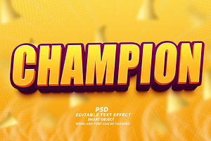 Champion PSD 3D Editable Text Effect