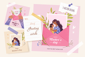 Mother’s Day Greeting Cards, a Seasonal Illustration by IuliiaSavko