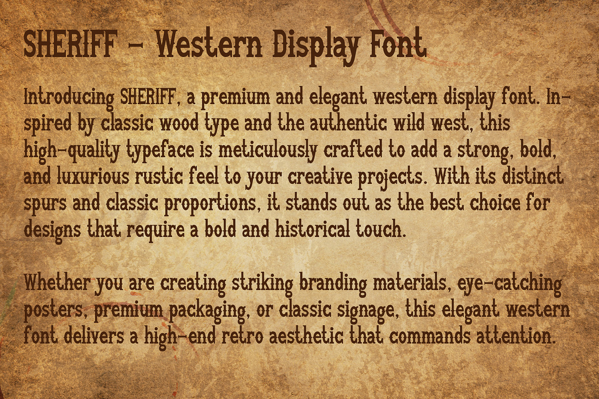 Sheriff - Best Classic Cowboy Font, a Serif Font by OWPictures (Photo 8 of 10)
