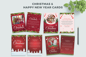Christmas Cards Bundle, a Card Template by graphypix