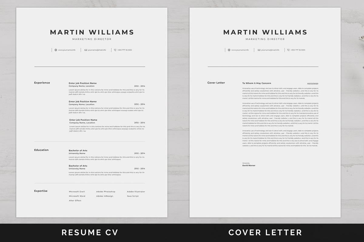 Clean Modern Resume Template, a Resume Template by UX-group (Photo 2 of 3)